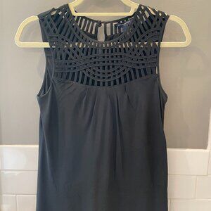 Banana Republic Black Silk Latticework Tank | S